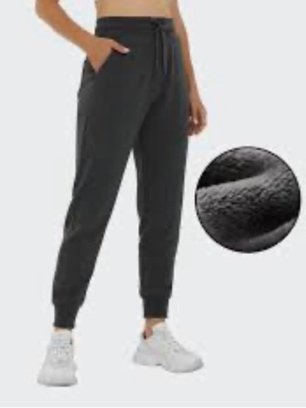Fleece-Lined Women's Jogger Pants - Charcoal